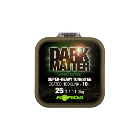 KORDA - Ťažká poťahovaná šnúrka Dark Matter Tungsten Coated Braid 25 lb 10 m zelená