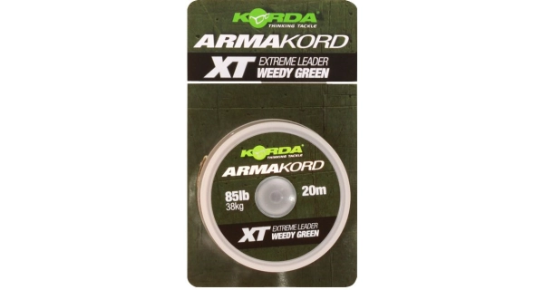 KORDA - Ťažká šnúrka Arma Kord XT 85 lb 38 kg 20 m Weedy Green