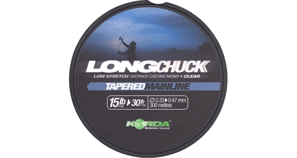 KORDA - Ujímaný vlasec LongChuck Tapered Mainline 15-30 lb 0,33-0,47 mm