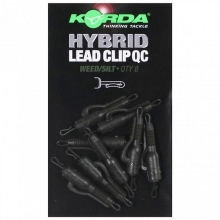 KORDA - Záves na olovo QC Hybrid Lead Clip Weed/Silt 8 ks
