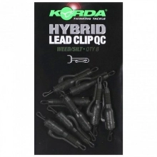 KORDA - Záves na olovo QC Hybrid Lead Clip Weed/Silt 8 ks