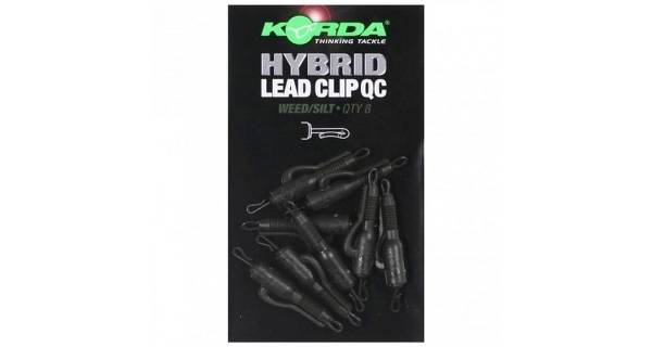 KORDA - Záves na olovo QC Hybrid Lead Clip Weed/Silt 8 ks