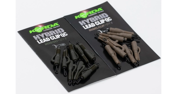 KORDA - Záves na olovo QC Hybrid Lead Clip Weed/Silt 8 ks