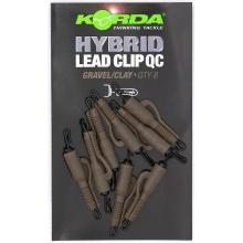 KORDA - Závesky na olovo qc hybrid lead clip gravel / clay 8 ks