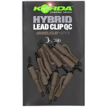 KORDA - Závesky na olovo qc hybrid lead clip gravel / clay 8 ks