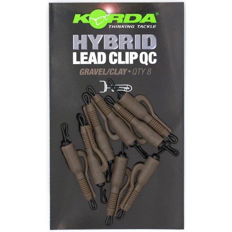 KORDA - Závesky na olovo qc hybrid lead clip gravel / clay 8 ks