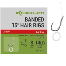 KORUM - Nadväzec Banded Hair Rigs Barbed 15" veľ. 14 8 ks