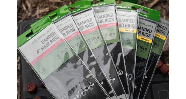 KORUM - Nadväzec Banded Hair Rigs Barbed 4" veľ. 8 8 ks