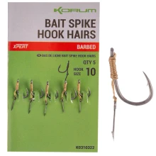 KORUM - Náväzec Bait Spike Hook Hairs Barbed veľ. 12 5 ks