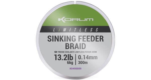 KORUM - Splietaná šnúra Limitless Sinking Feeder Braid 0,16 mm 7 kg 300 m
