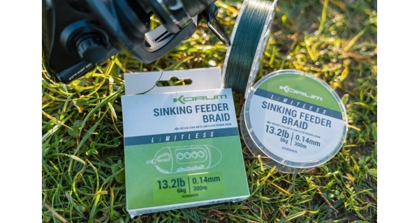 KORUM - Splietaná šnúra Limitless Sinking Feeder Braid 0,16 mm 7 kg 300 m