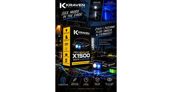 KRAVEN - Čelovka Pre Headlamp X1500 White + Fluo UV