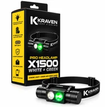 KRAVEN - Čelovka Pre Headlamp X1500 White + Green