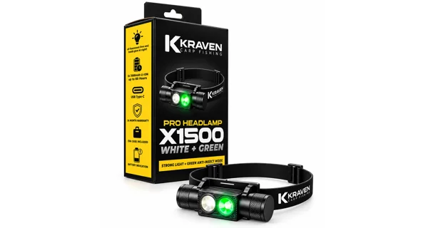KRAVEN - Čelovka Pre Headlamp X1500 White + Green