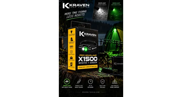 KRAVEN - Čelovka Pre Headlamp X1500 White + Green
