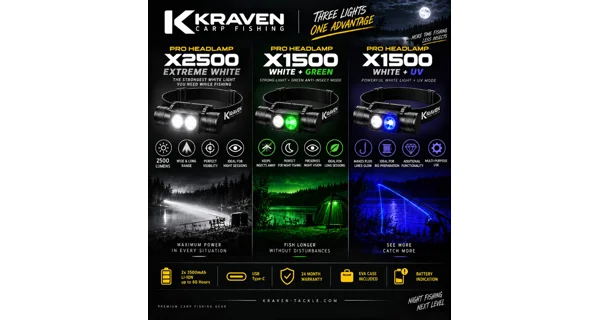 KRAVEN - Čelovka Pre Headlamp X2500 Extreme White