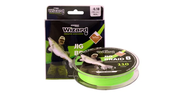 L&K - Pletená šnúra Jig Braid 8 Zelená 0,18 mm 10,3 kg 110 m