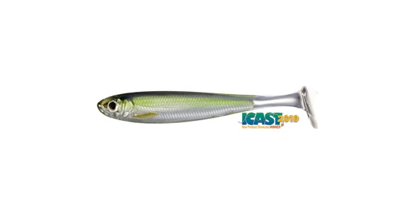 LIVETARGET - Gumová nástraha Slow-Roll Shiner Paddle Tail Swimbait 10 cm Silver Green 4 ks