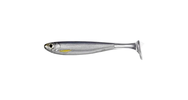 LIVETARGET - Gumová nástraha Slow-Roll Shiner Paddle Tail Swimbait 10 cm Silver Smoke 4 ks