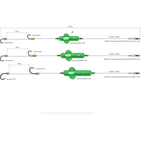 MADCAT - Hotový náväzec screaming basic R rig "worm & squid" S/20 g