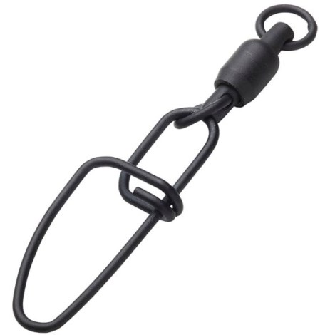 MADCAT - Obratlík s karabínou Stainless BB Swivel with Crosslock Snap veľ. 2 75 kg Black 3 ks