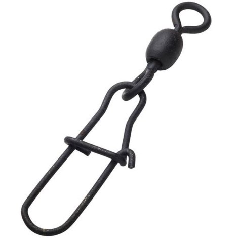 MADCAT - Obratlík s karabínou Stainless Crane Swivel with Snap veľ. 2 75 kg Black 5 ks