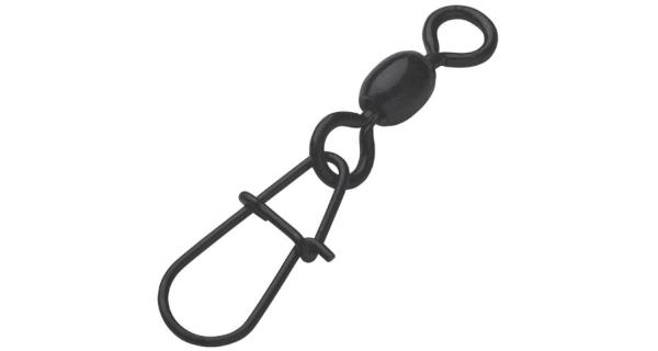MADCAT - Obratlík s karabínou Stainless Swivel with Egg Snap veľ. 2 55 kg Black 5 ks