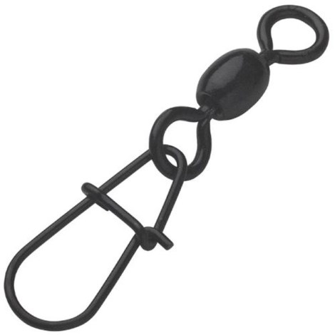 MADCAT - Obratlík s karabínou Stainless Swivel with Egg Snap veľ. 2 55 kg Black 5 ks