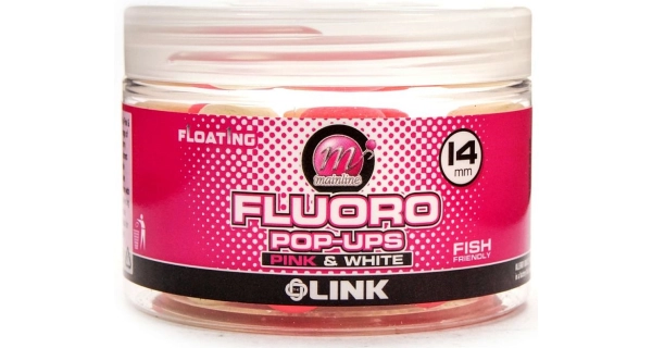 MAINLINE - Plávajúce boilie Bright Pink White Pop Ups The Link 14 mm