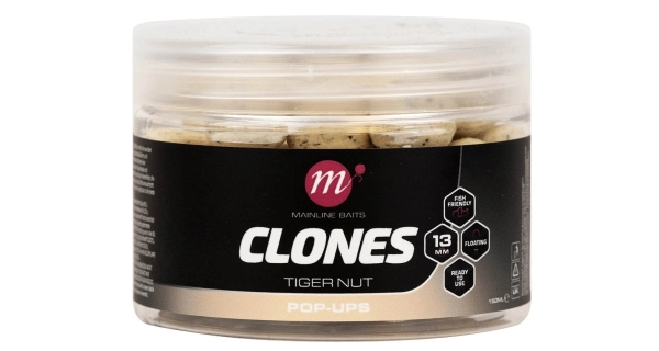 MAINLINE - Plávajúce boilie Clones Pop Ups Tiger Nut 13 mm Tigrie orech