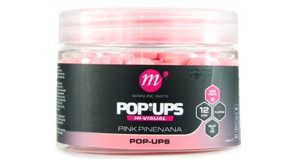 MAINLINE - Plávajúce boilies High Visual Mini Pop-ups Pink Pinenana 12 mm