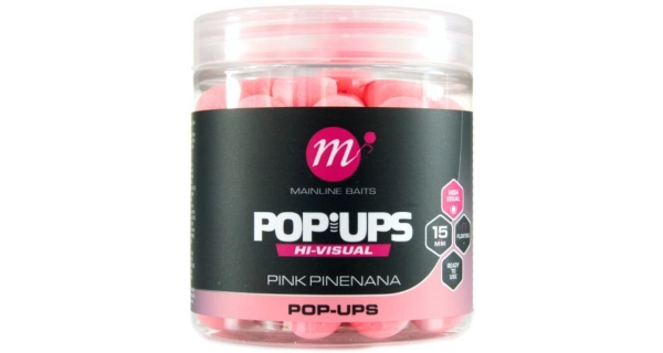 MAINLINE - Plávajúce boilies High Visual Pop-ups Pink Pinenana 15 mm