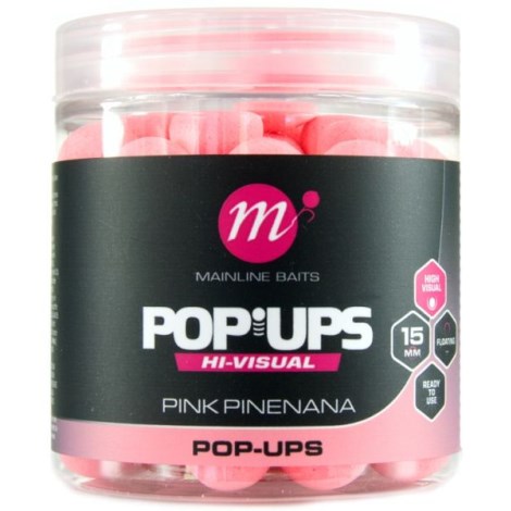 MAINLINE - Plávajúce boilies High Visual Pop-ups Pink Pinenana 15 mm