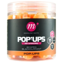 MAINLINE - Plávajúce boilies High Visual Pop-ups Scopex & Blackcurrant 15 mm