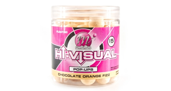 MAINLINE - Plávajúce boilies Pop-Up Hi-Visual 15 mm Chocolate Orange Fizz