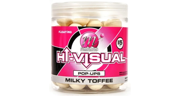 MAINLINE - Plávajúce boilies Pop-Up Hi-Visual 15 mm Milky Toffee