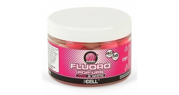 MAINLINE - Plávajúce boilies Pop-ups Pink & White Cell 14 mm 150 ml