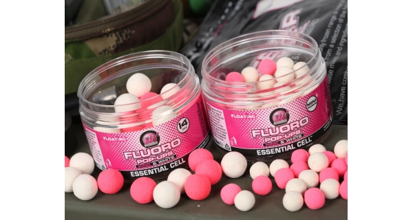 MAINLINE - Plávajúce boilies Pop-ups Pink & White Essential Cell 14 mm 150 ml