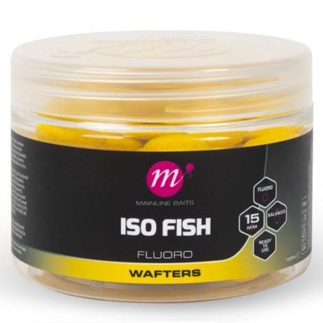 MAINLINE - Vyvážené Boilie Fluoro Wafters ISO Fish 15 mm 150 ml Yellow