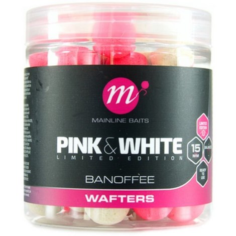 MAINLINE - Vyvážené boilies Fluro Pink & White Wafters Banoffee 15 mm