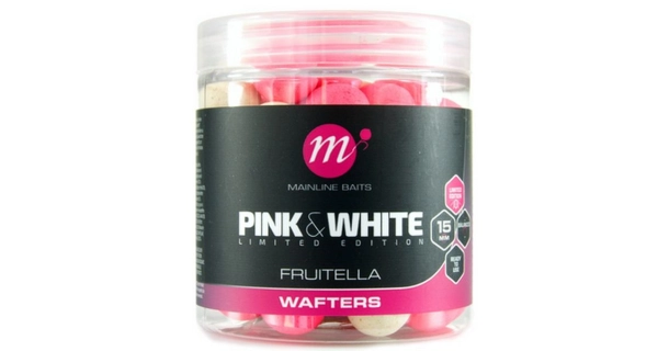 MAINLINE - Vyvážené boilies Fluro Pink & White Wafters Fruit-Tella 15 mm