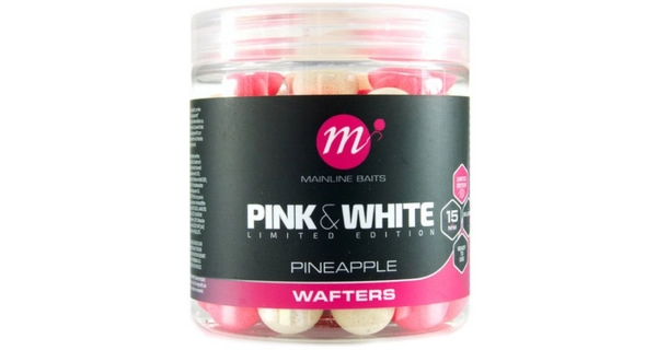 MAINLINE - Vyvážené boilies Fluro Pink & White Wafters Pineapple 15 mm
