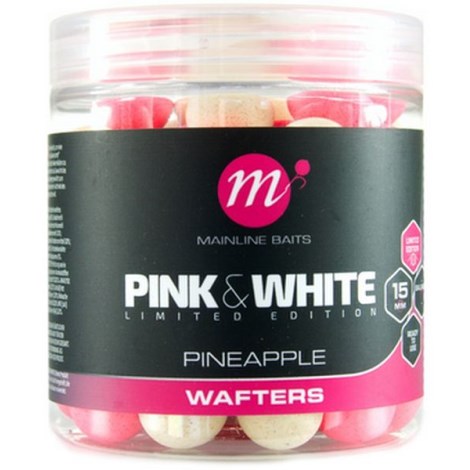 MAINLINE - Vyvážené boilies Fluro Pink & White Wafters Pineapple 15 mm