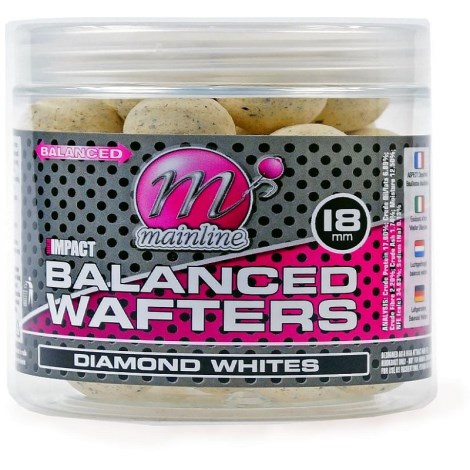 MAINLINE - Vyvážené boilies High Impact Balanced Wafters 18 mm Diamond Whites