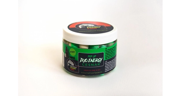 METHOD FEEDER FANS - Plávajúce Boilies Duo Energy Cesnak 12mm 150ml + Sprej Esencia 2ml