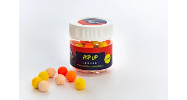 METHOD FEEDER FANS - Plávajúce boilies Fluo Cesnak 7 mm 50 ml