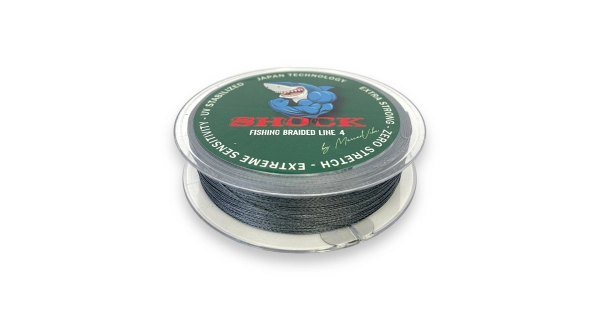 METHOD FEEDER FANS - Šoková Šnúra Shock Braided Line 4 Sivá 100 m 0,261 mm 12,90 kg