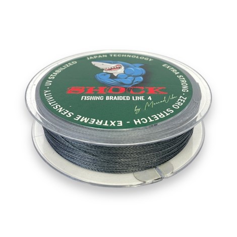 METHOD FEEDER FANS - Šoková Šnúra Shock Braided Line 4 Sivá 100 m 0,398 mm 25,90 kg