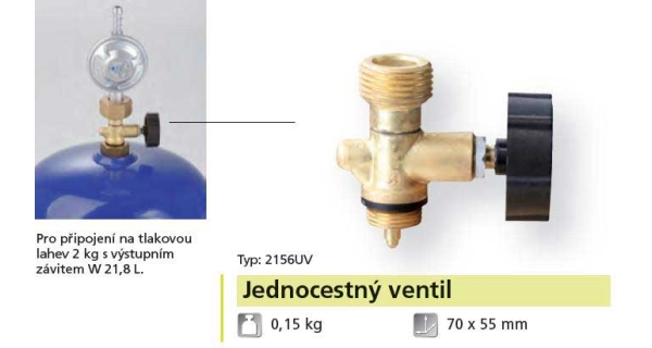 MEVA - Jednocestný Ventil pre 2 kg PB fľaše