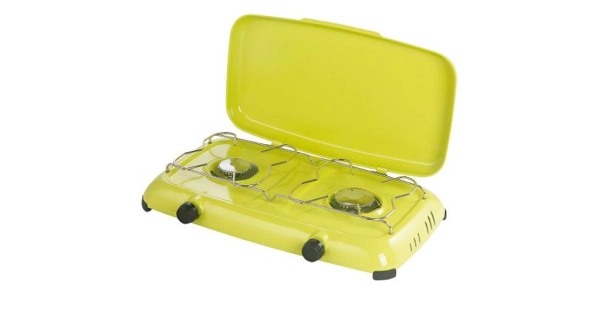 MEVA - Plynový stolný varič 2 horáky Orlík s vekom + termoelektrická poistka A